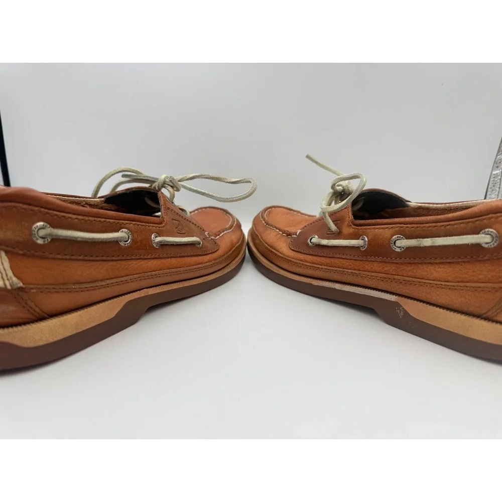 Sperry Top-Sider Mens Mako Collection Leather Boat Shoes Tan Brown 9.5M 0768168
